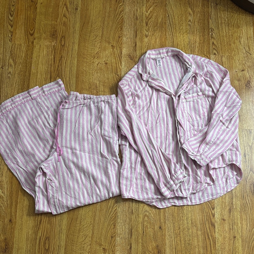 Victoria's Secret Pink and White Striped Sleepwear
